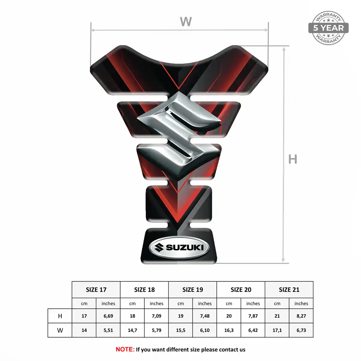 Suzuki Tank Pad Protector Motorbike Elite Finish