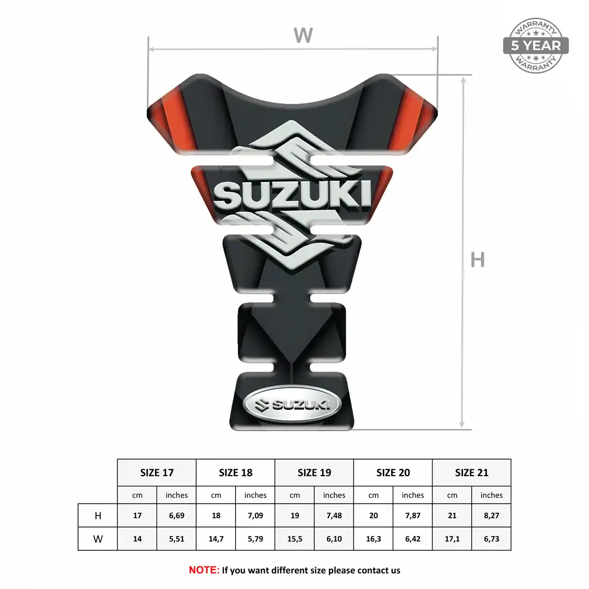 Suzuki Tank Pad Protector Motorcycle Elite Finish