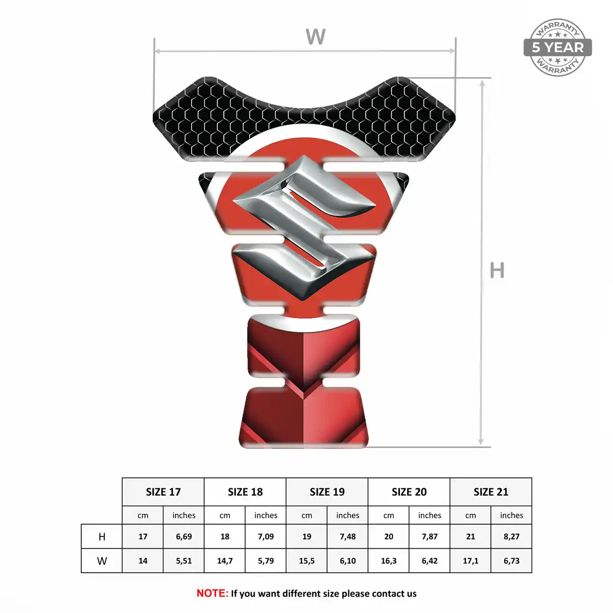 Suzuki Tank Pads Fuse Motorcycle Elite Finish