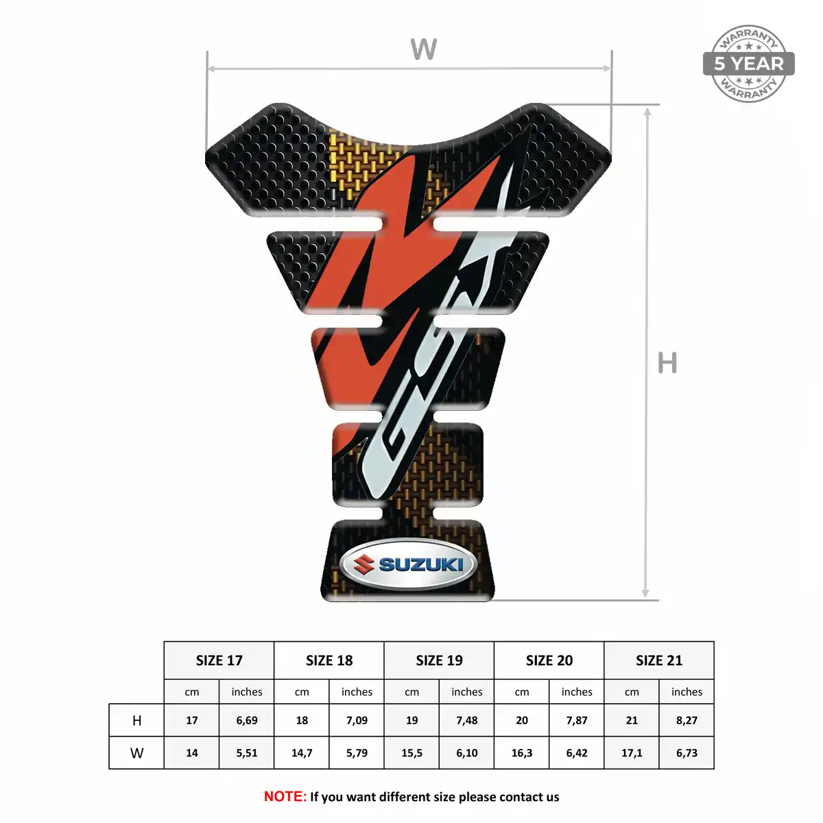 Suzuki Tank Protector Pad Elite Finish