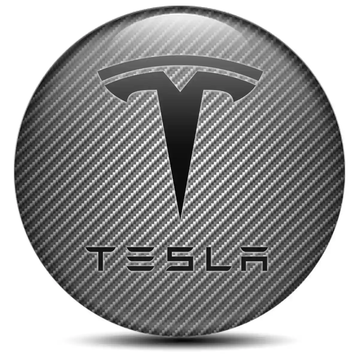 Tesla Domed Sticker Self-Adhesive Refined Design