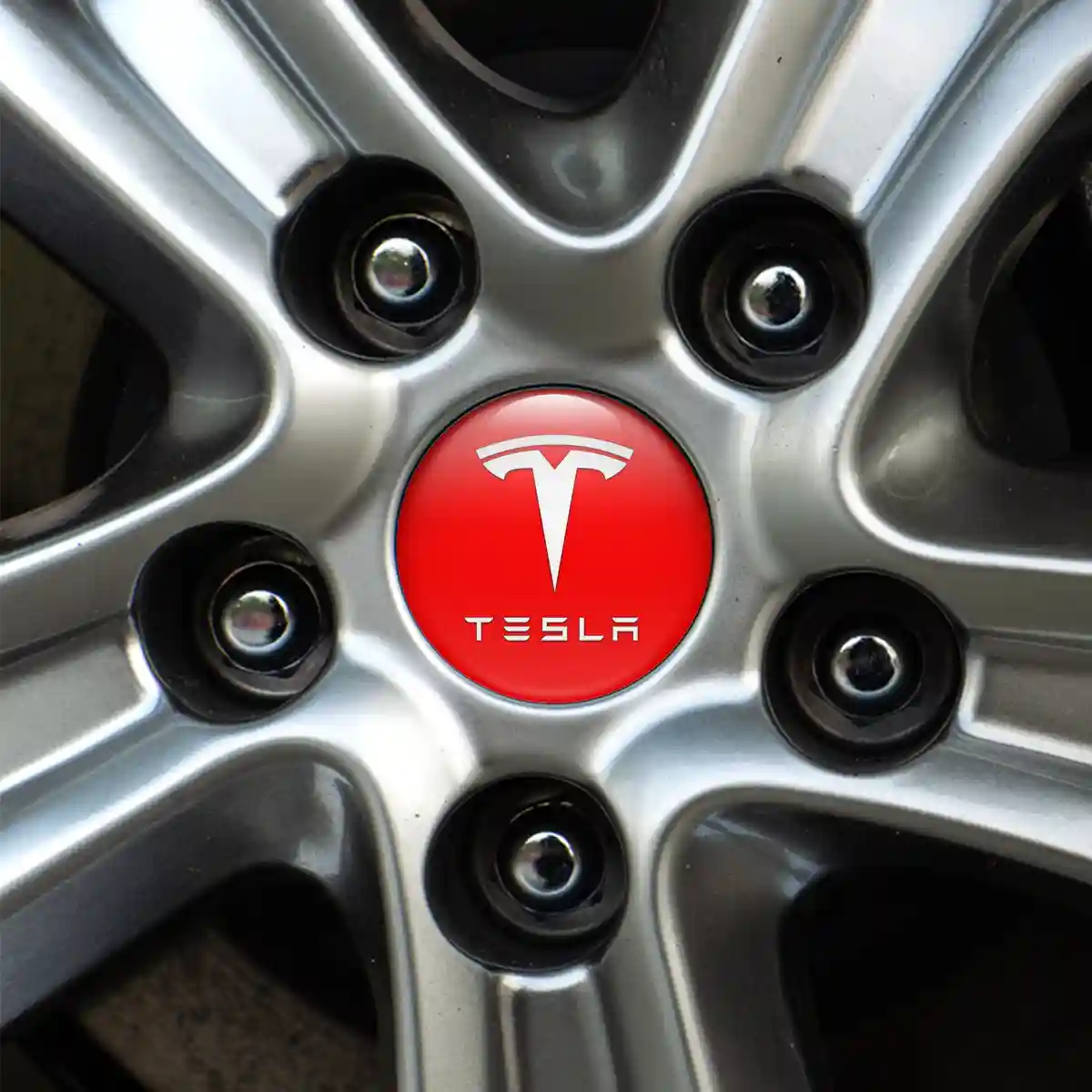 Tesla Silicone Emblem Self-Adhesive Sleek Style