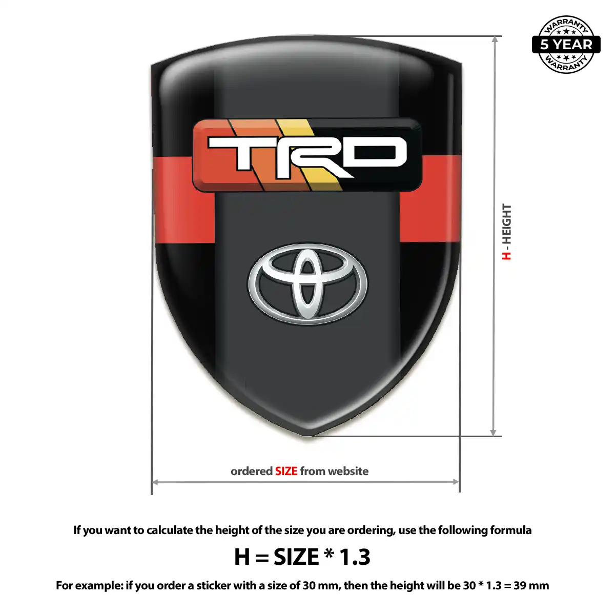 Toyota 3D Badge Sticker Sleek Style