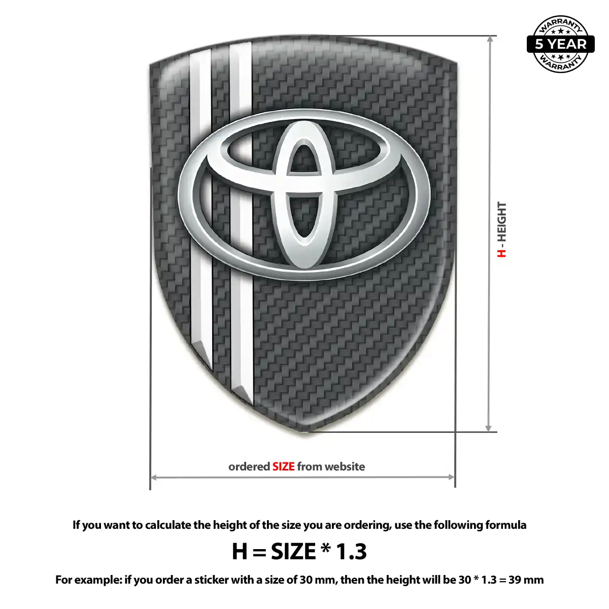 Toyota 3D Domed Sticker Sleek Style