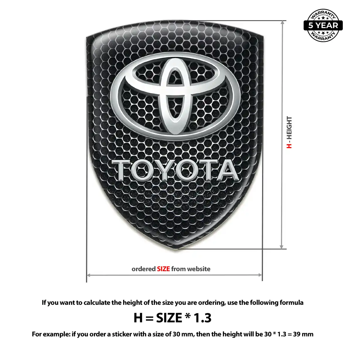 Toyota 3D Emblem Sticker Sleek Style