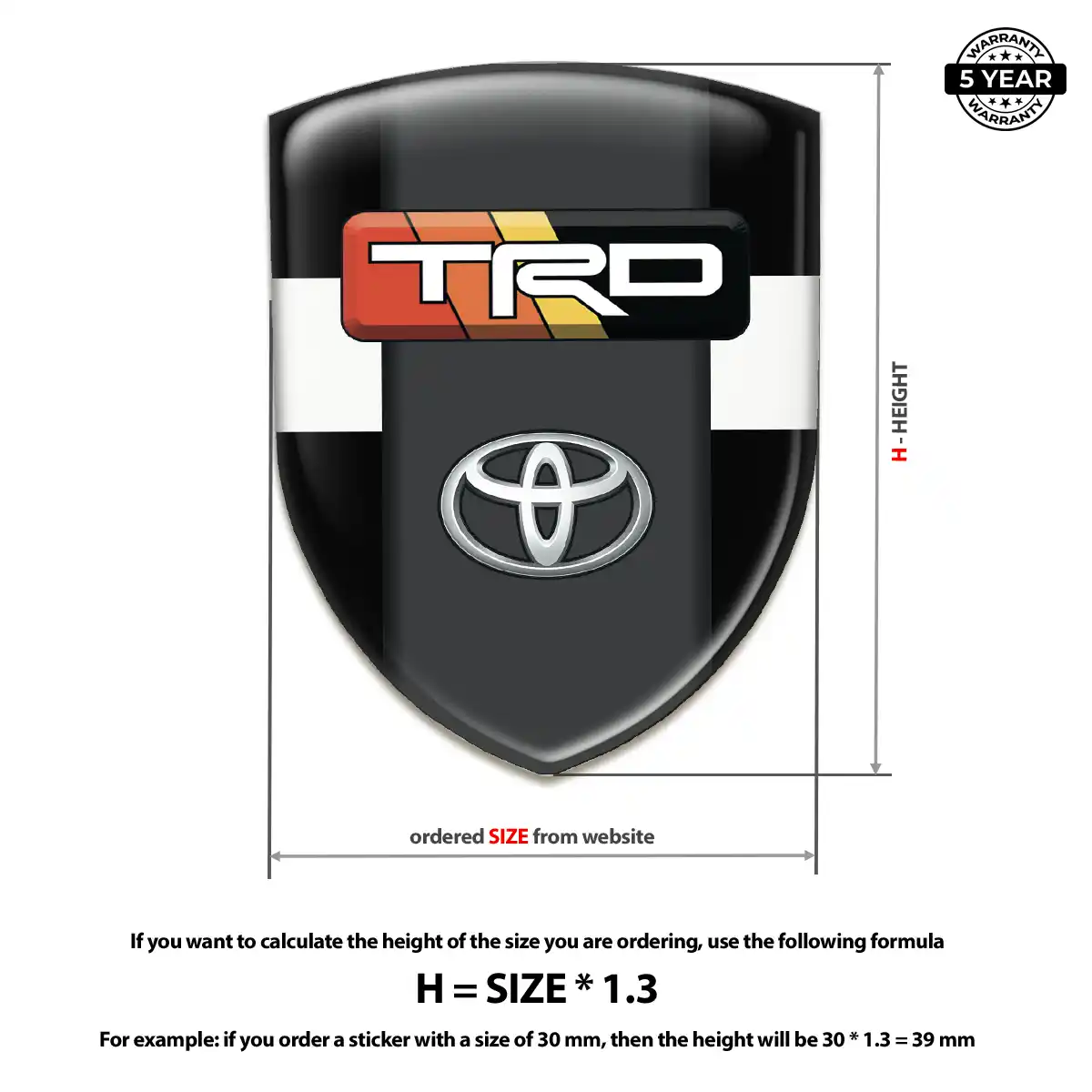 Toyota 3D Gel Sticker Sleek Style