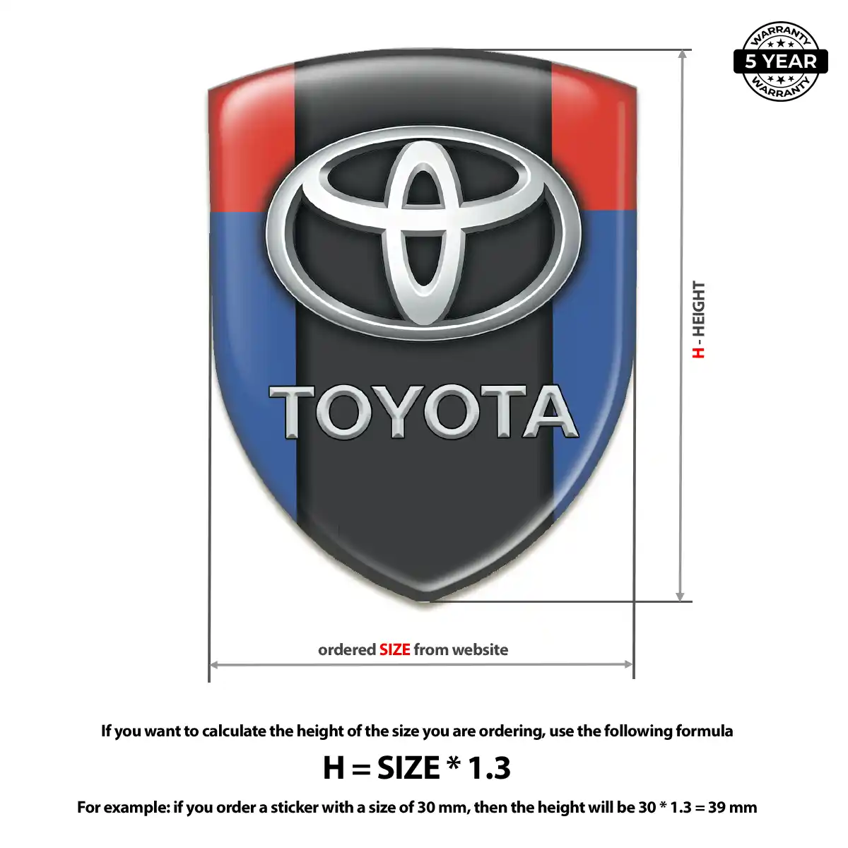 Toyota 3D Logo Sticker Sleek Style