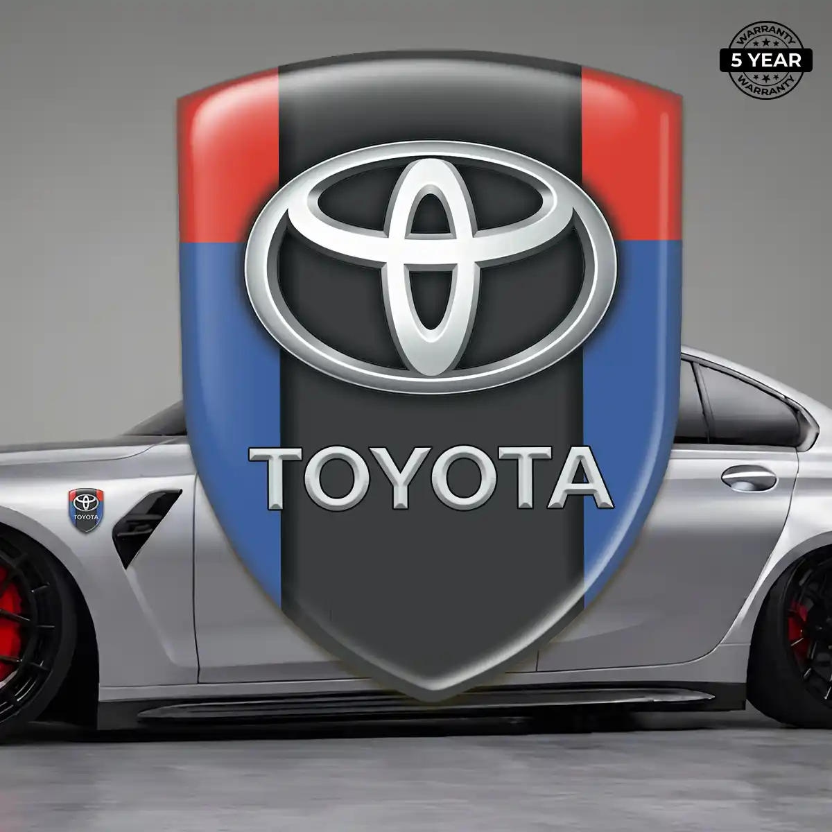 Toyota 3D Logo Sticker Sleek Style