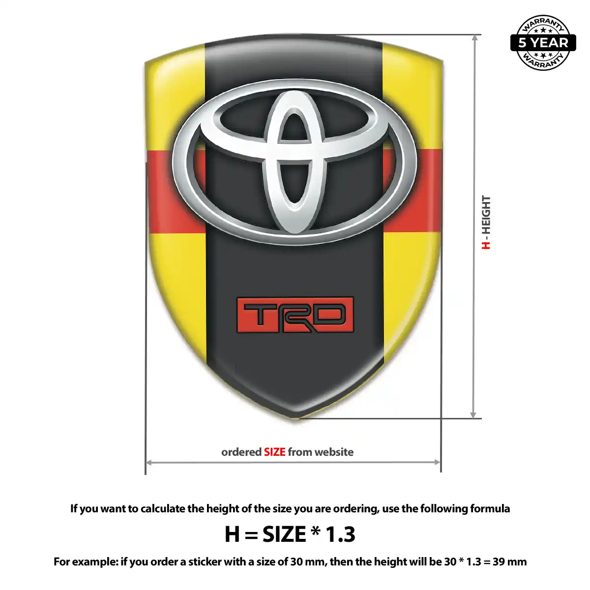 Toyota 3D Resin Sticker Sleek Style