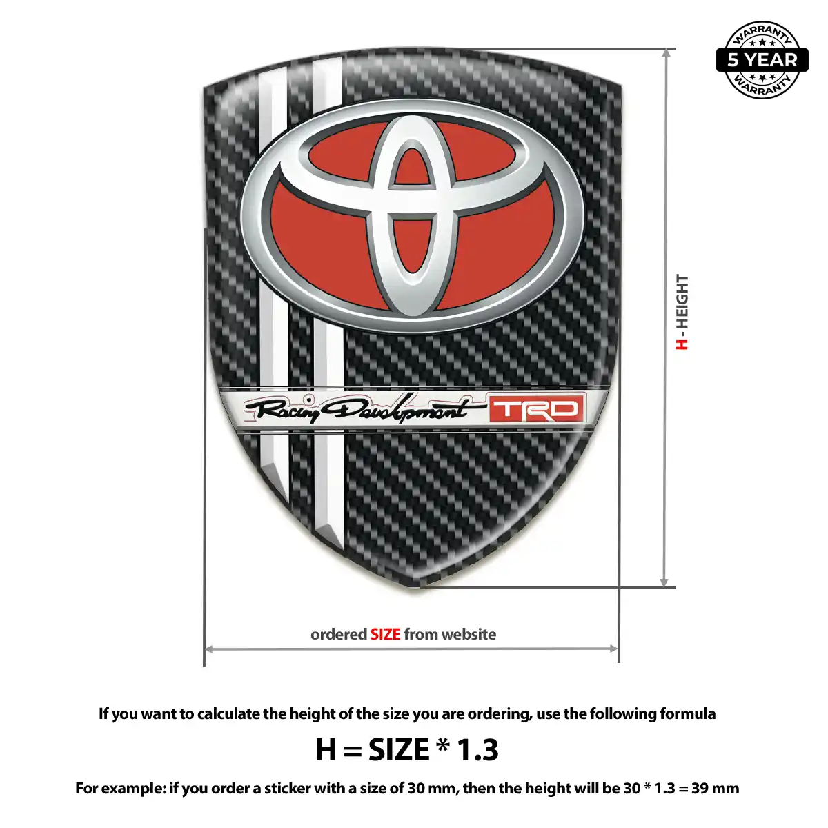 Toyota Domed Badge Sleek Style
