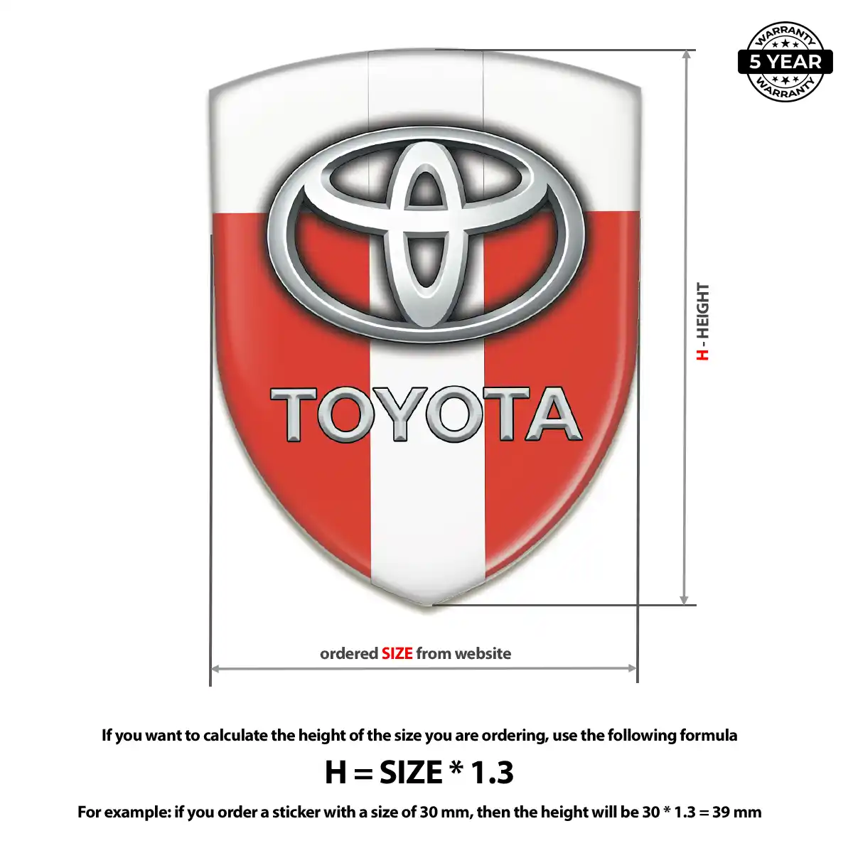 Toyota Domed Car Sticker Sleek Style