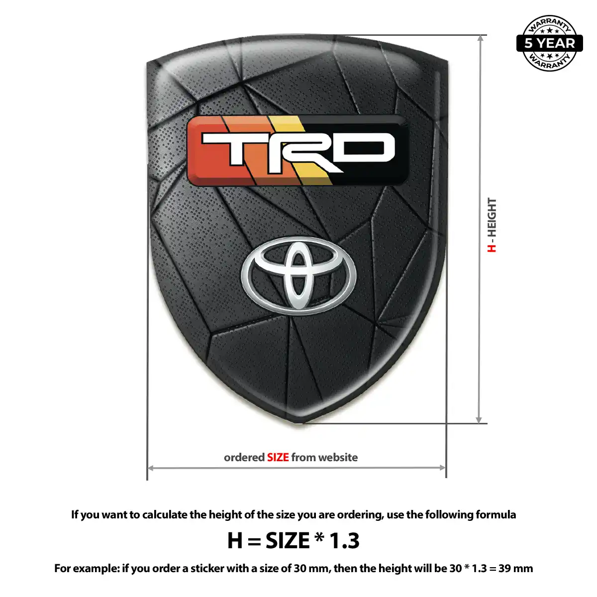 Toyota Domed Decal Sleek Style