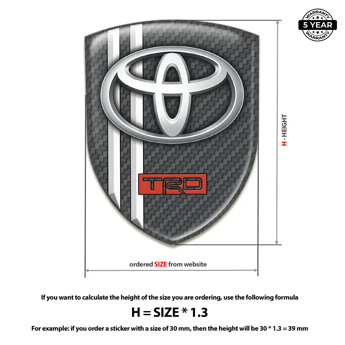Toyota Domed Logo Decal Sleek Style