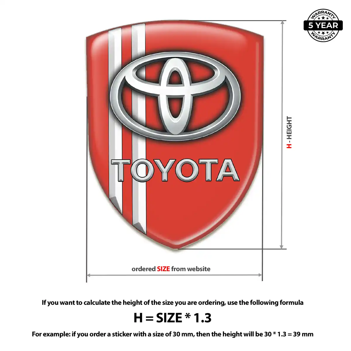 Toyota Domed Logo Sticker Sleek Style