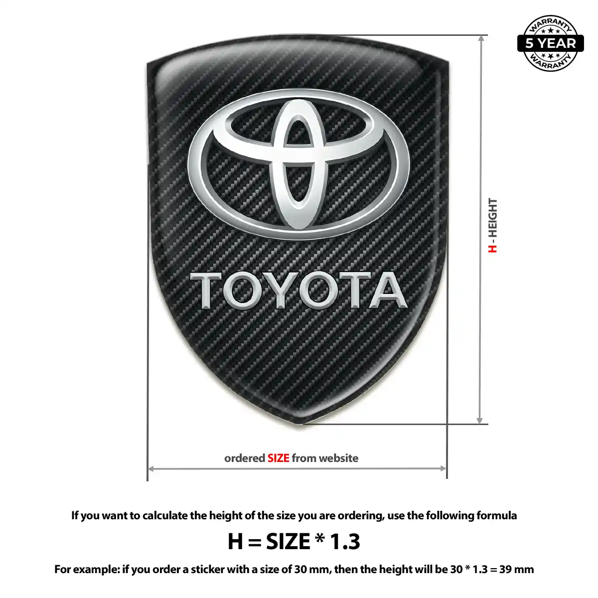 Toyota Epoxy Domed Sticker Sleek Style