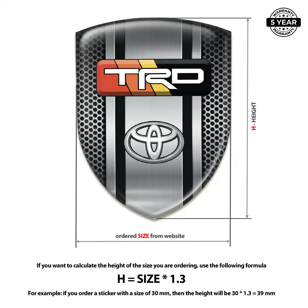 Toyota Resin Badge Sticker Sleek Style