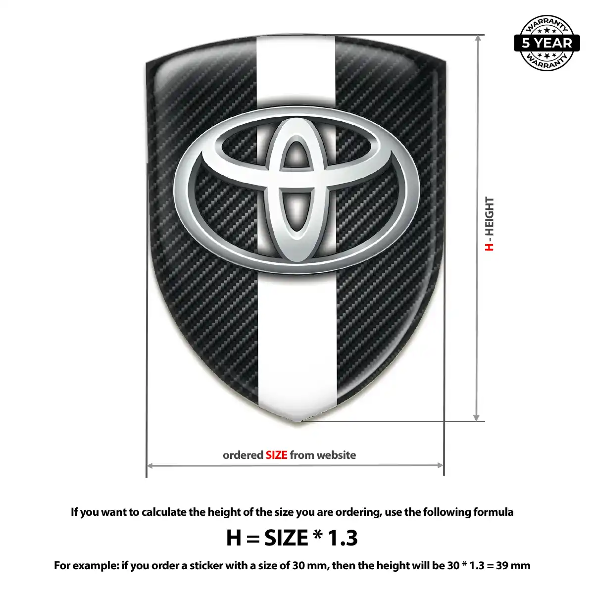 Toyota Resin Domed Sticker Sleek Style