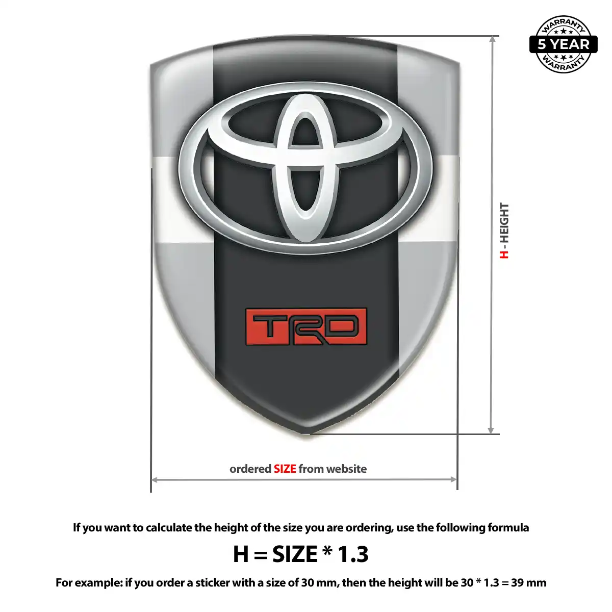 Toyota Resin Emblem Sticker Sleek Style