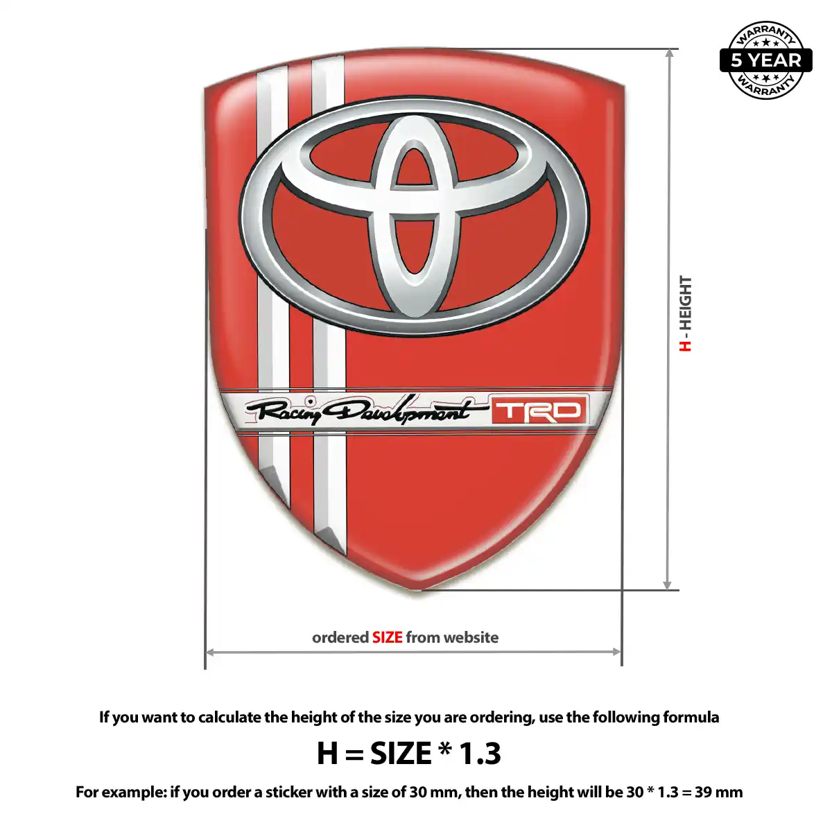 Toyota Self Adhesive Emblem Sticker Sleek Style