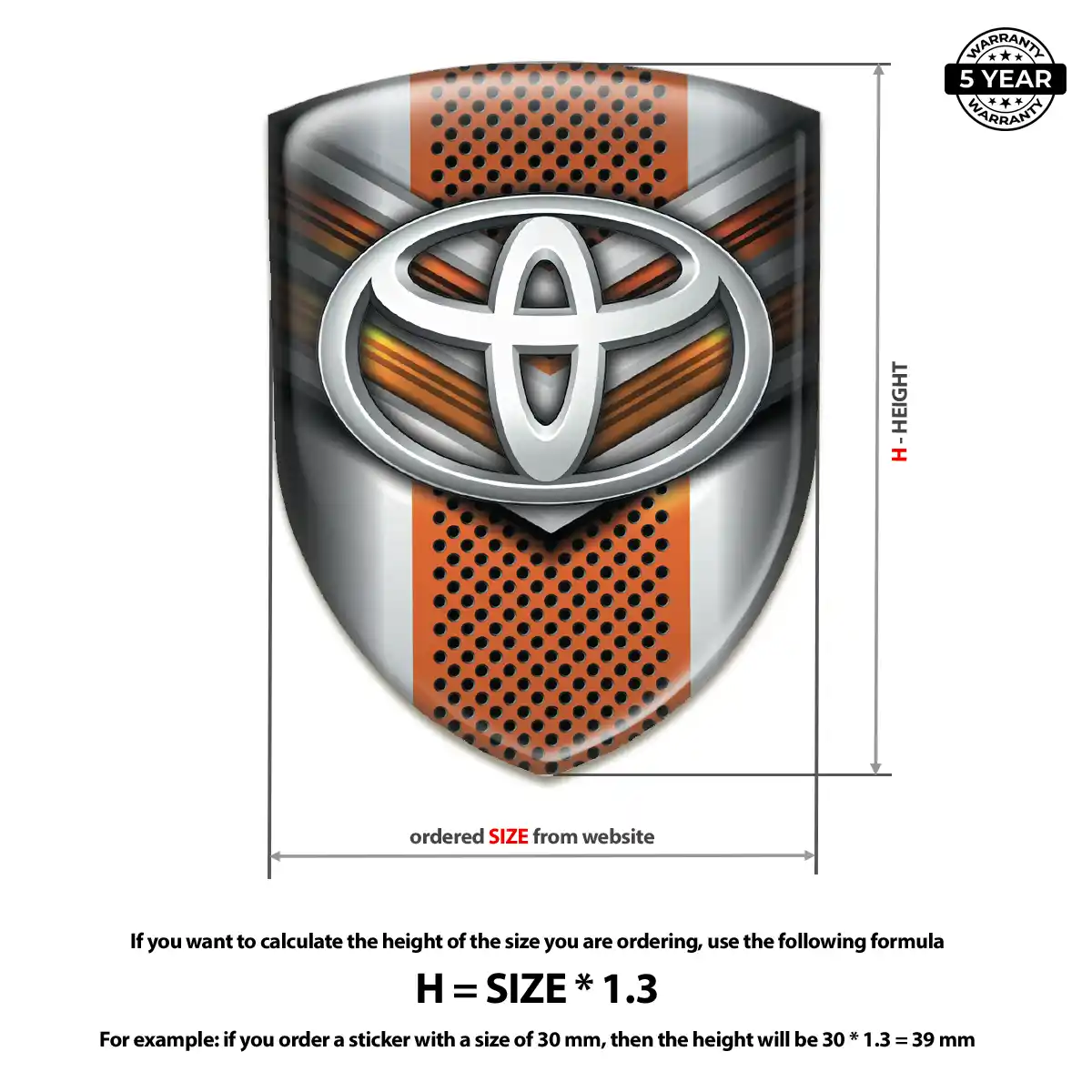 Toyota Silicone Sticker Sleek Style