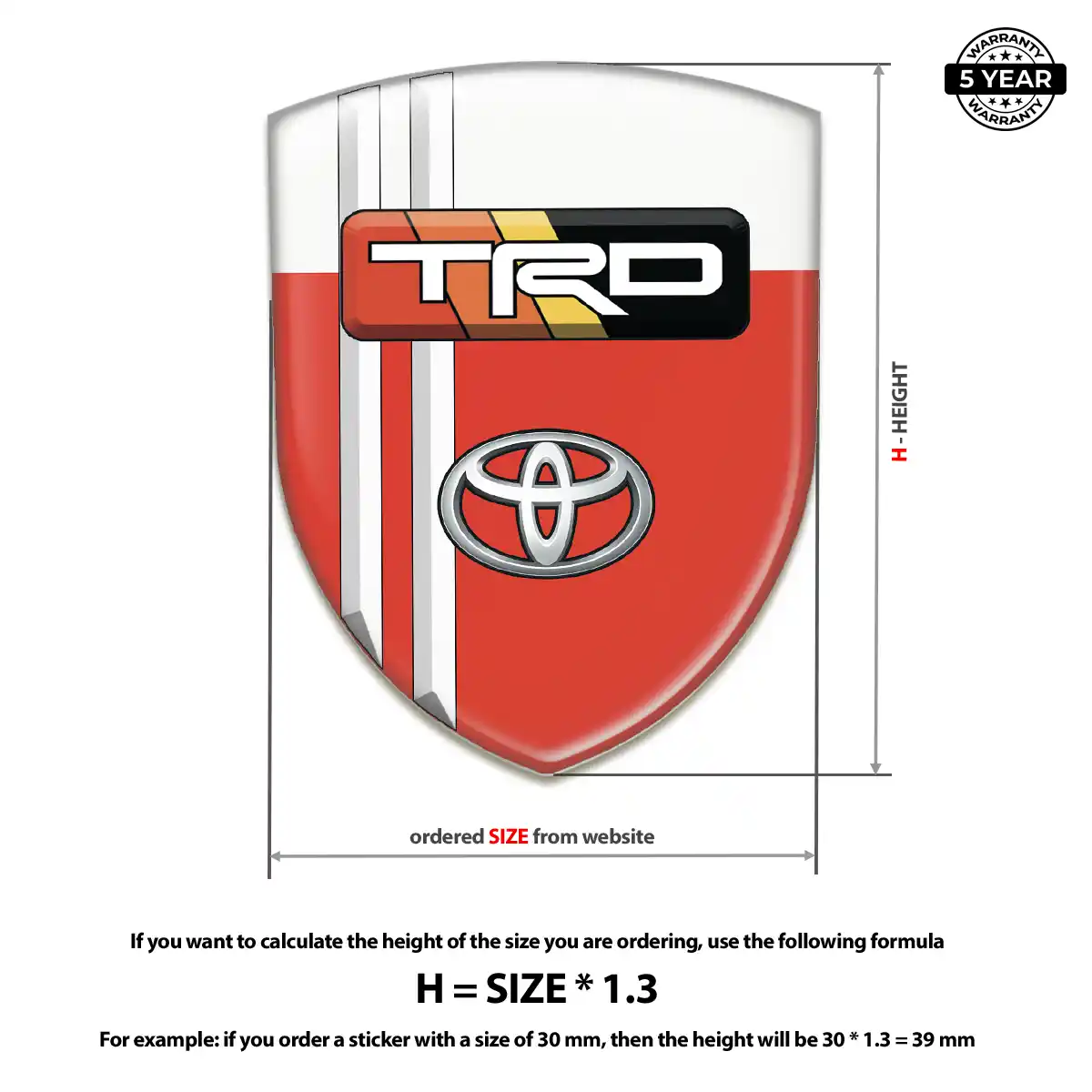Toyota Sticker Sleek Style