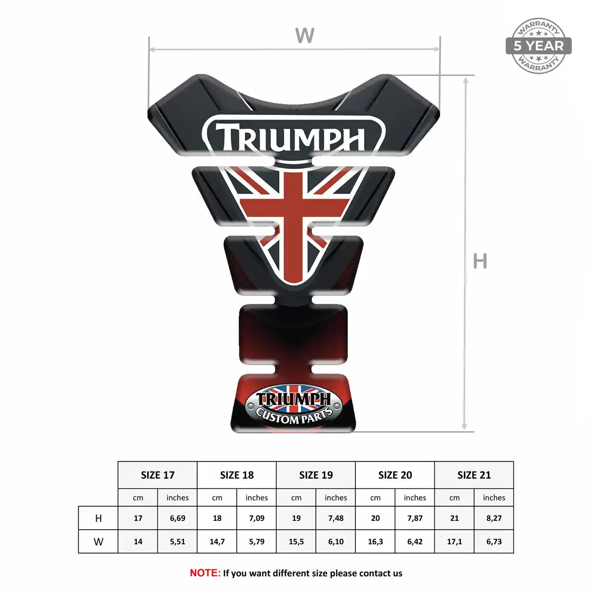 Triumph 3D Domed Tank Pad Deluxe Edition