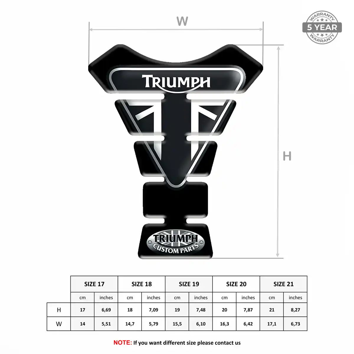 Triumph 3D Domed Tank Pad Elite Finish
