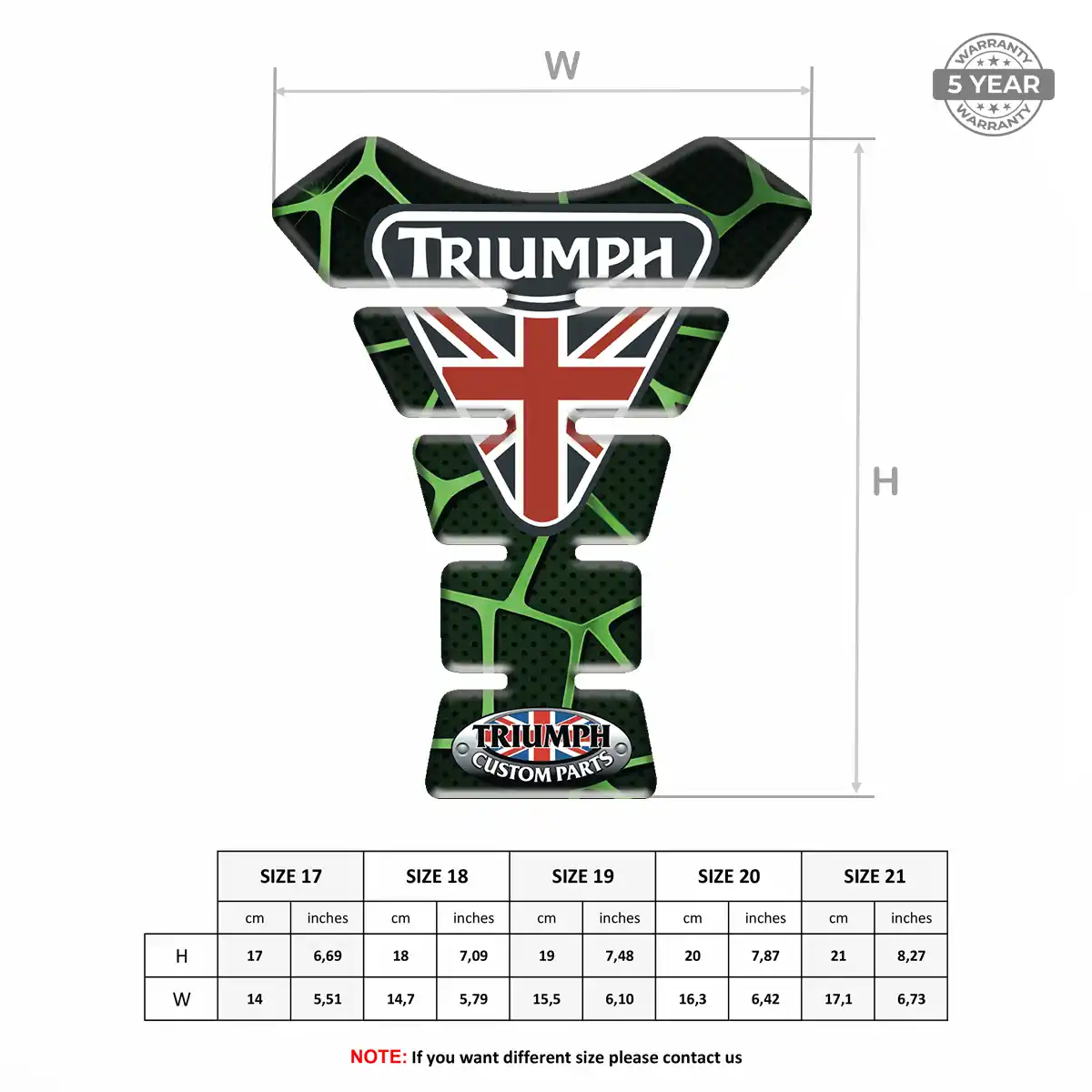 Triumph 3D Domed Tank Pad Prestige Line