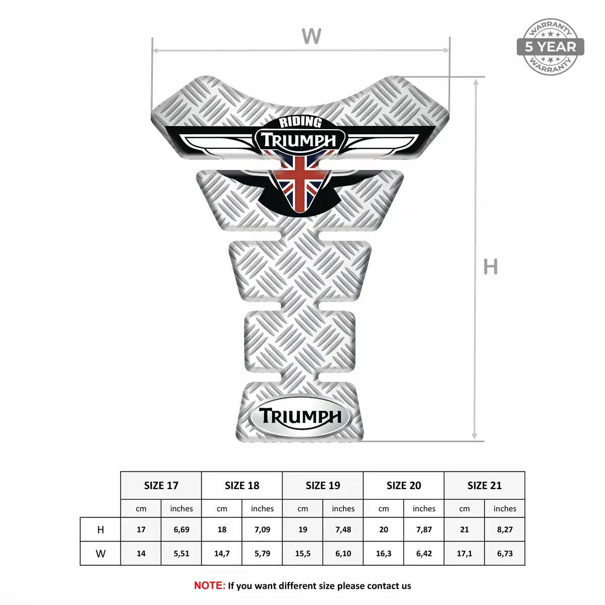 Triumph 3D Domed Tank Pad Prime Quality