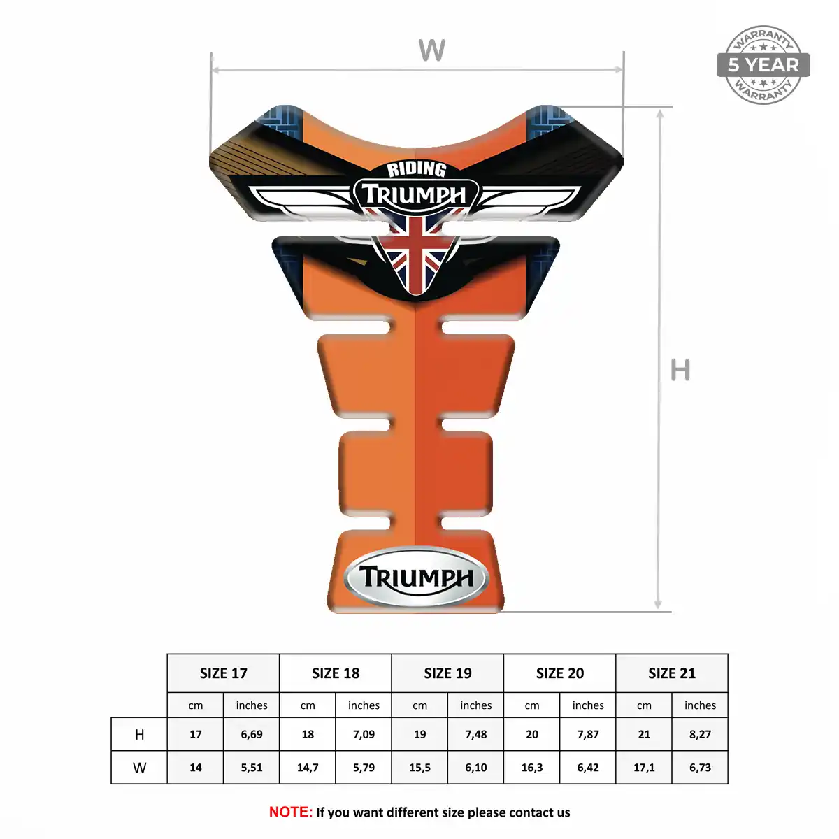 Triumph 3D Domed Tank Pad Refined Design