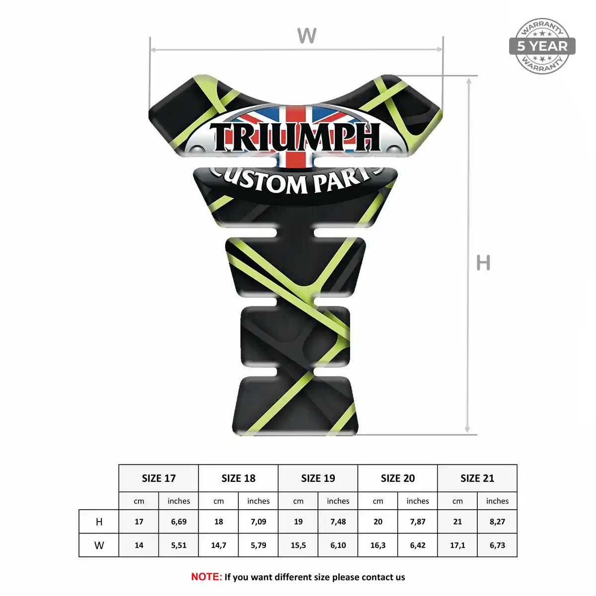 Triumph 3D Domed Tank Pad Sleek Style