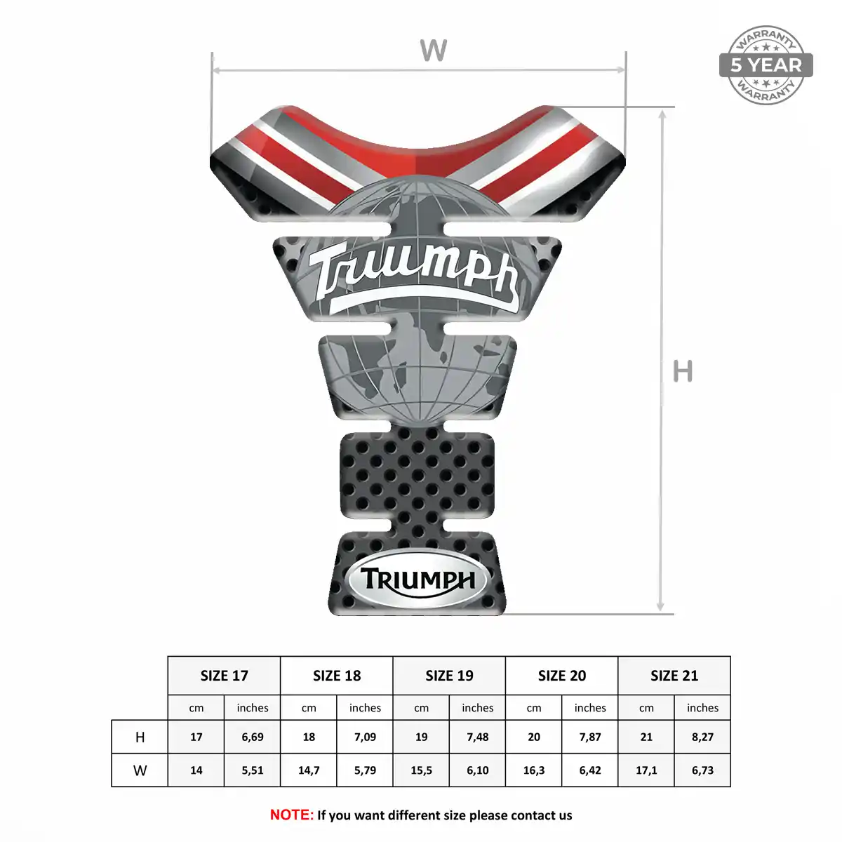 Triumph 3D Gel Tank Pad Prime Quality