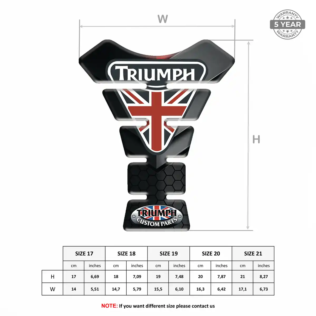 Triumph 3D Tank Pad Sleek Style