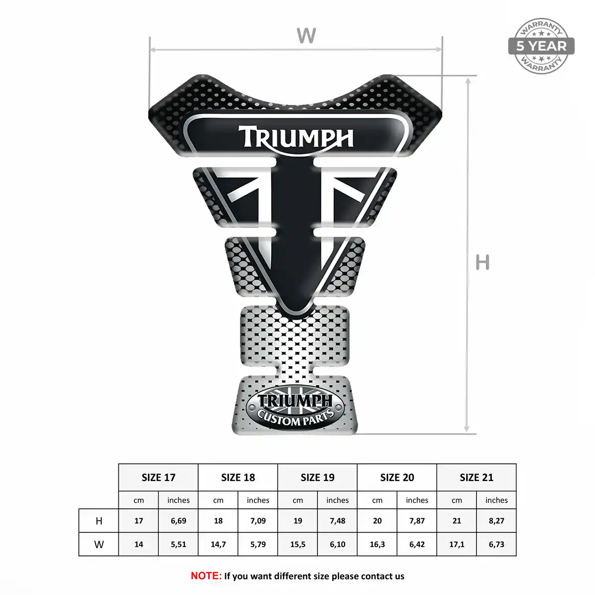 Triumph Domed Tank Pad Exclusive Series