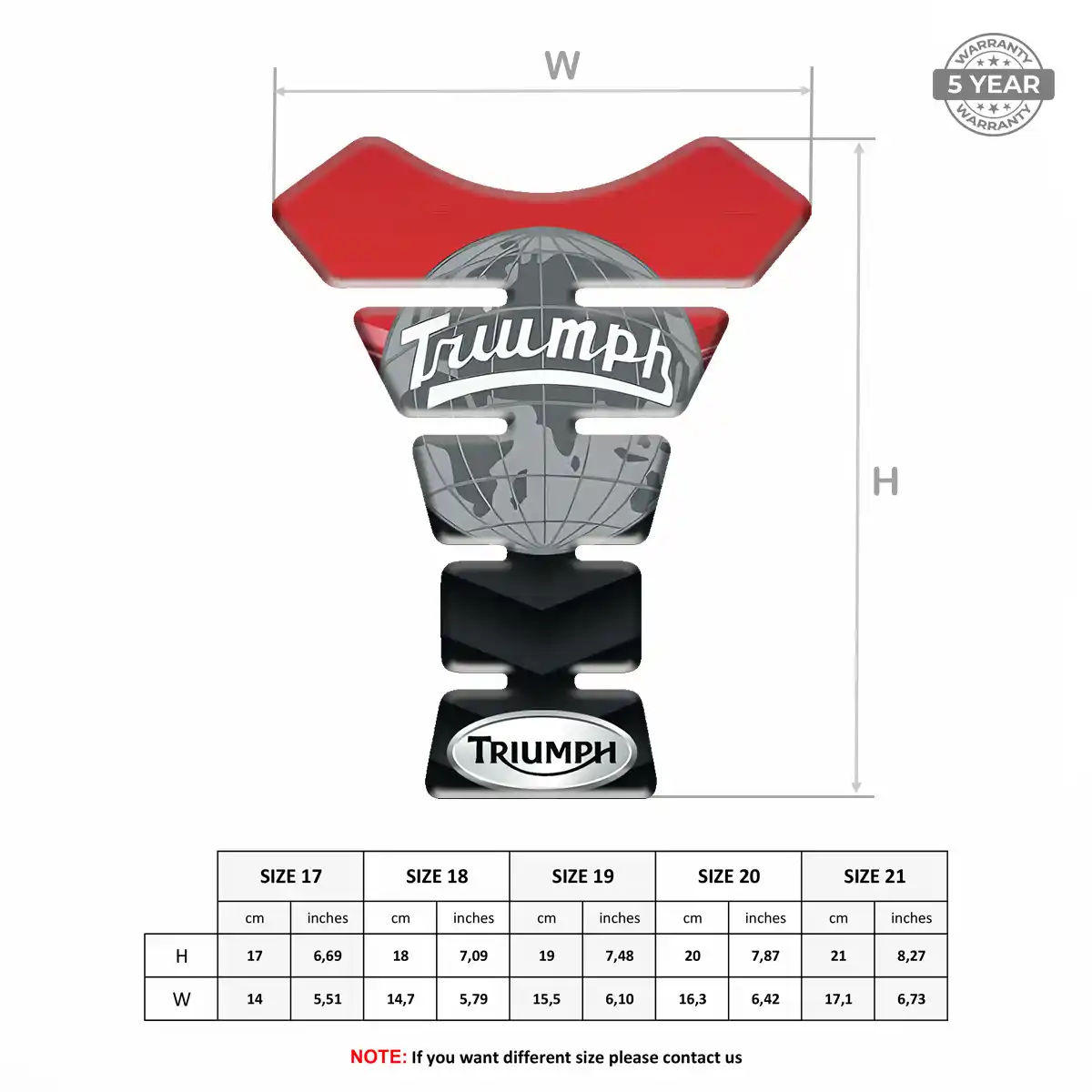 Triumph Domed Tank Pad Prestige Line