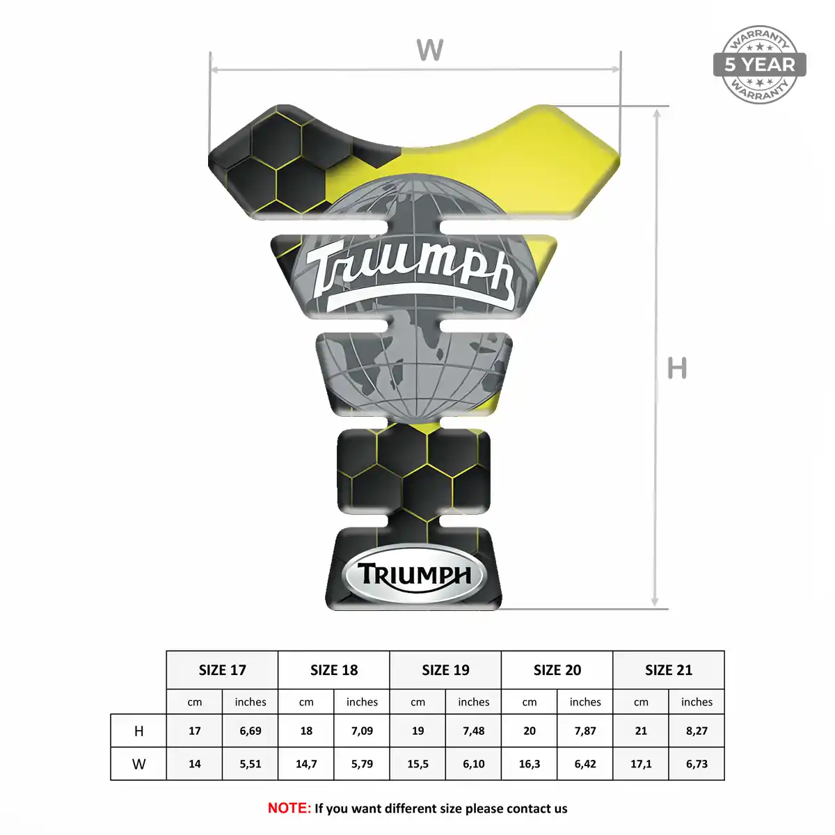 Triumph Domed Tank Pad Prime Quality
