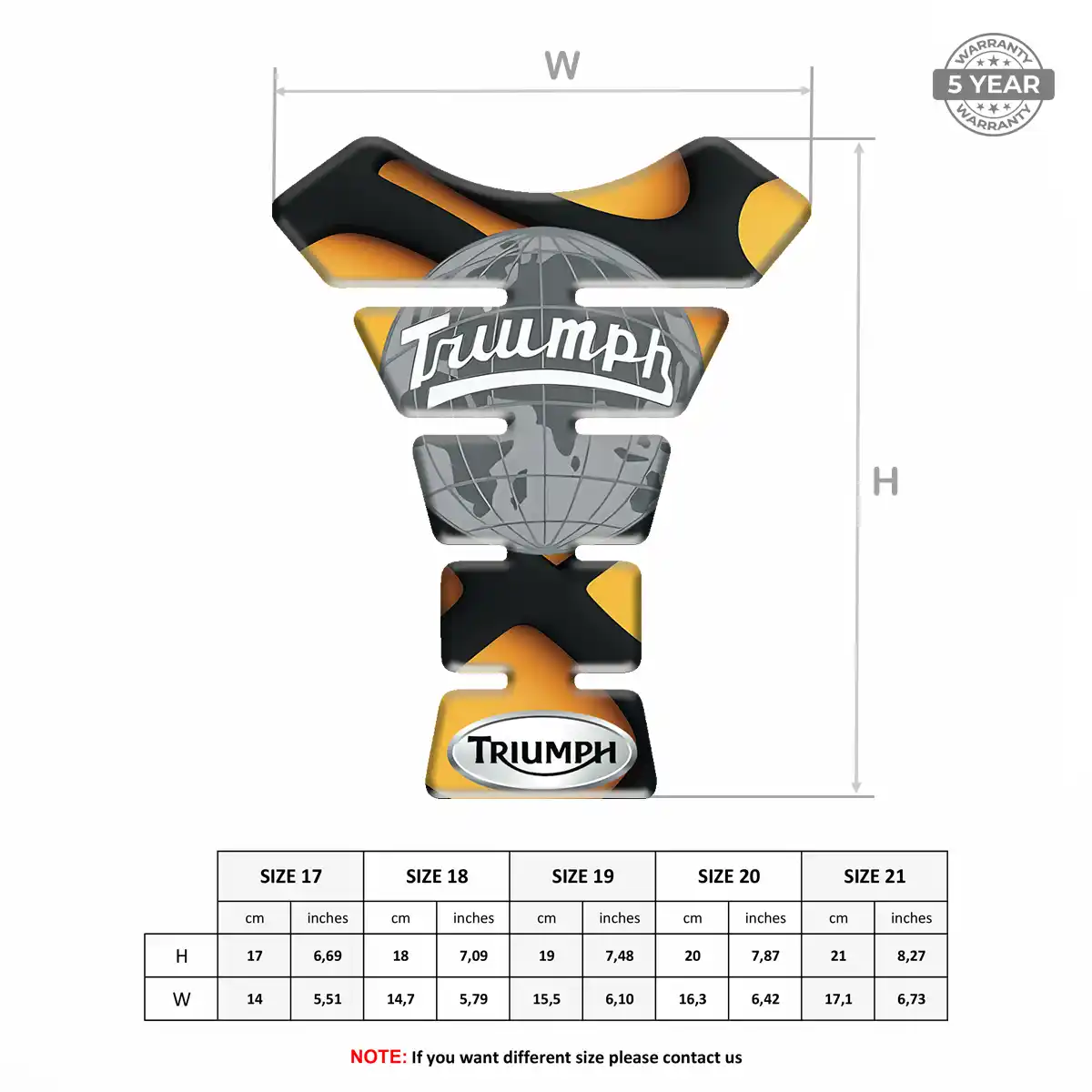 Triumph Domed Tank Pad Refined Design