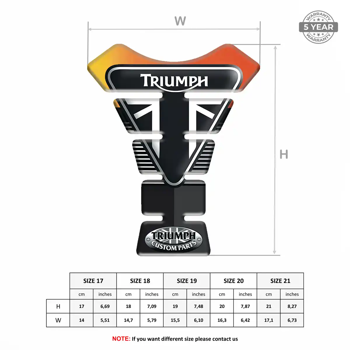 Triumph Domed Tank Pad Signature Grade