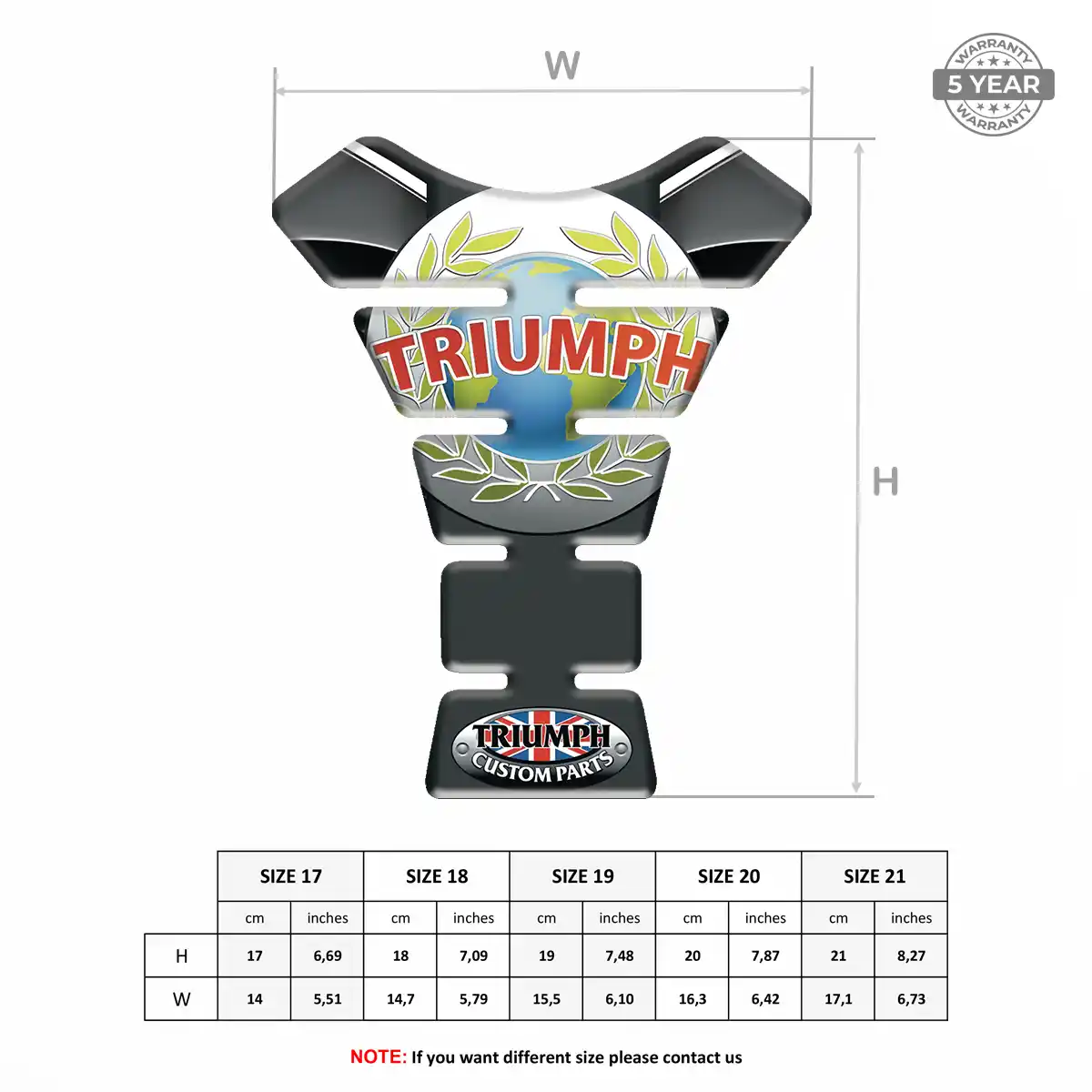 Triumph Domed Tank Protector Refined Design