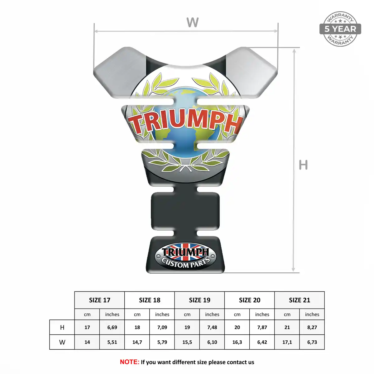 Triumph Domed Tank Sticker Elite Finish