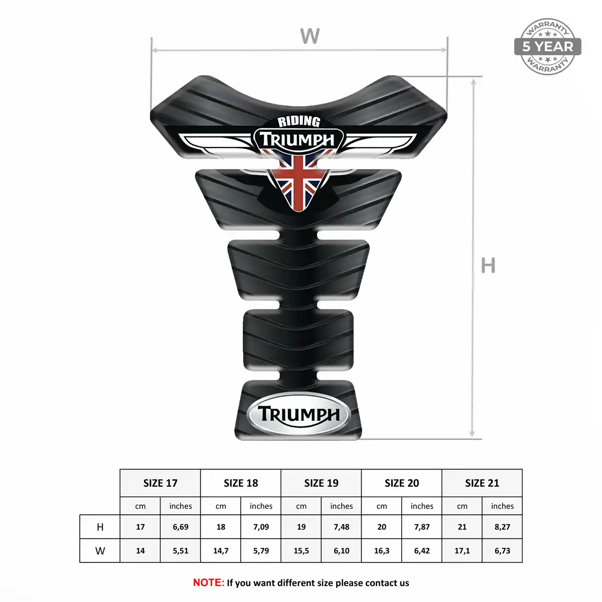Triumph Domed Tank Sticker Sleek Style