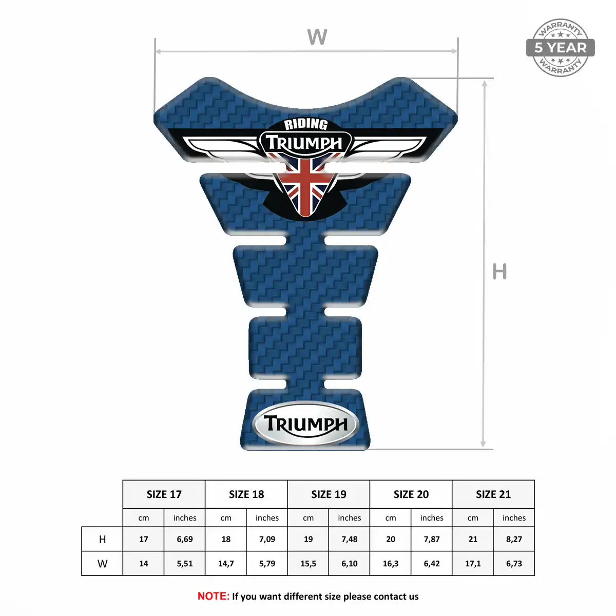 Triumph Motorbike Tank Pad Superior Craft