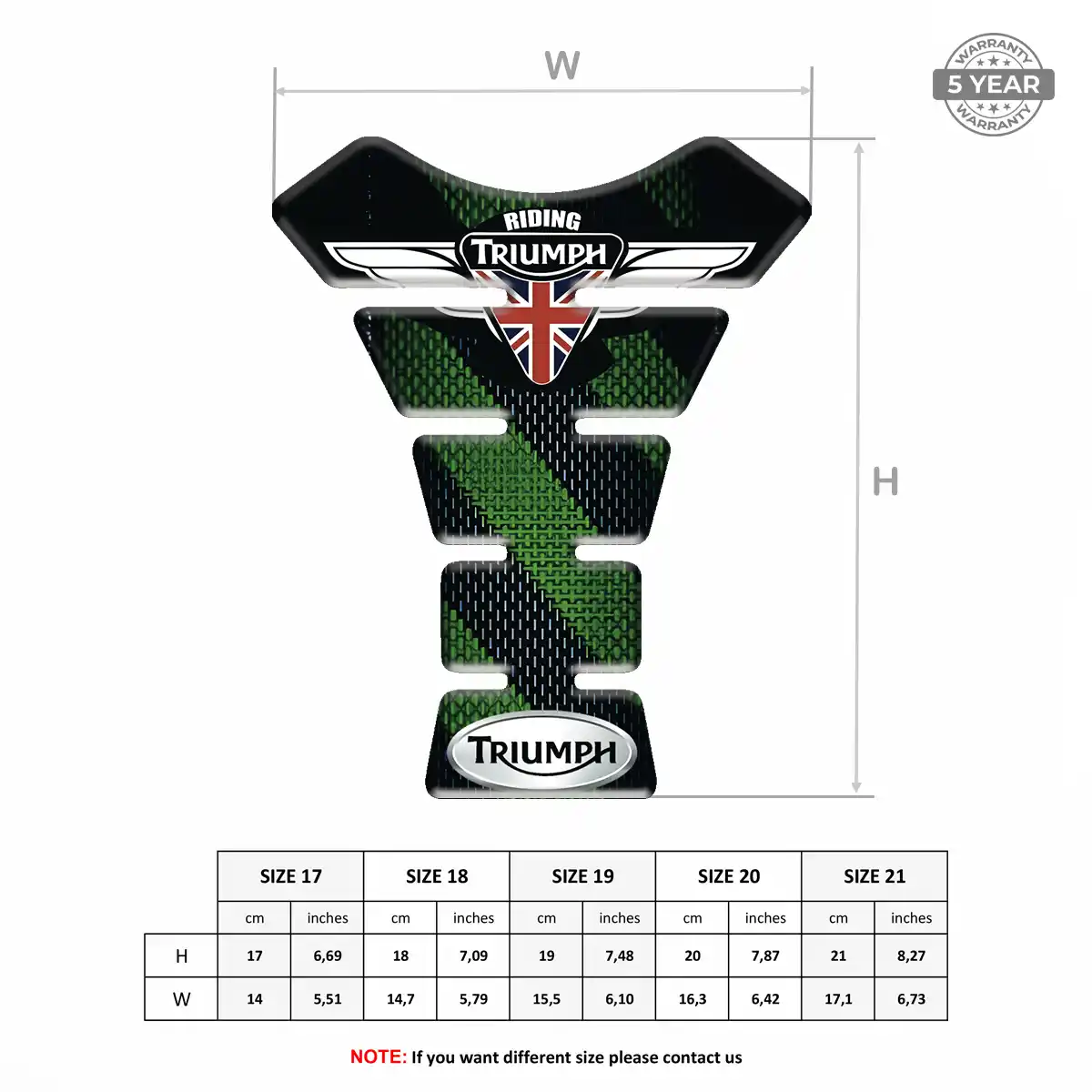 Triumph Motorcycle Tank Decal Elite Finish