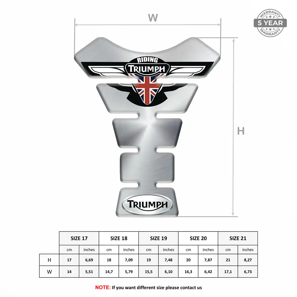 Triumph Motorcycle Tank Decal Prestige Line