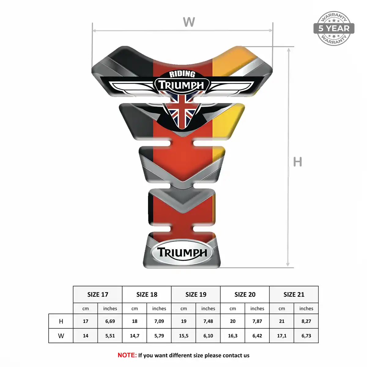 Triumph Motorcycle Tank Decal Signature Grade