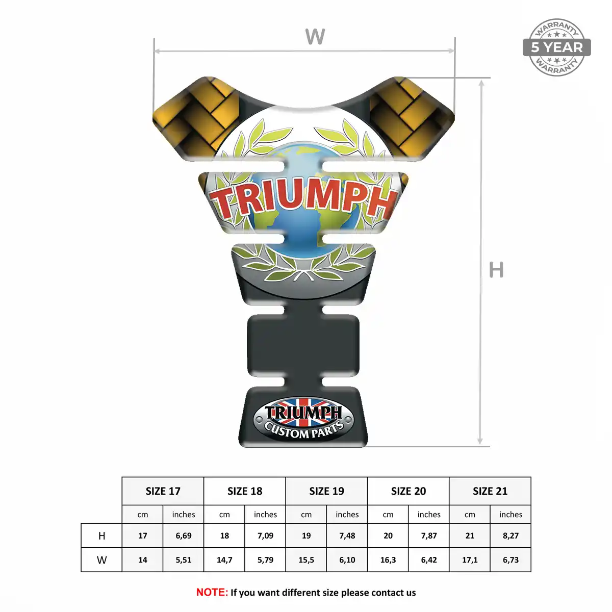 Triumph Motorcycle Tank Pad Elite Finish