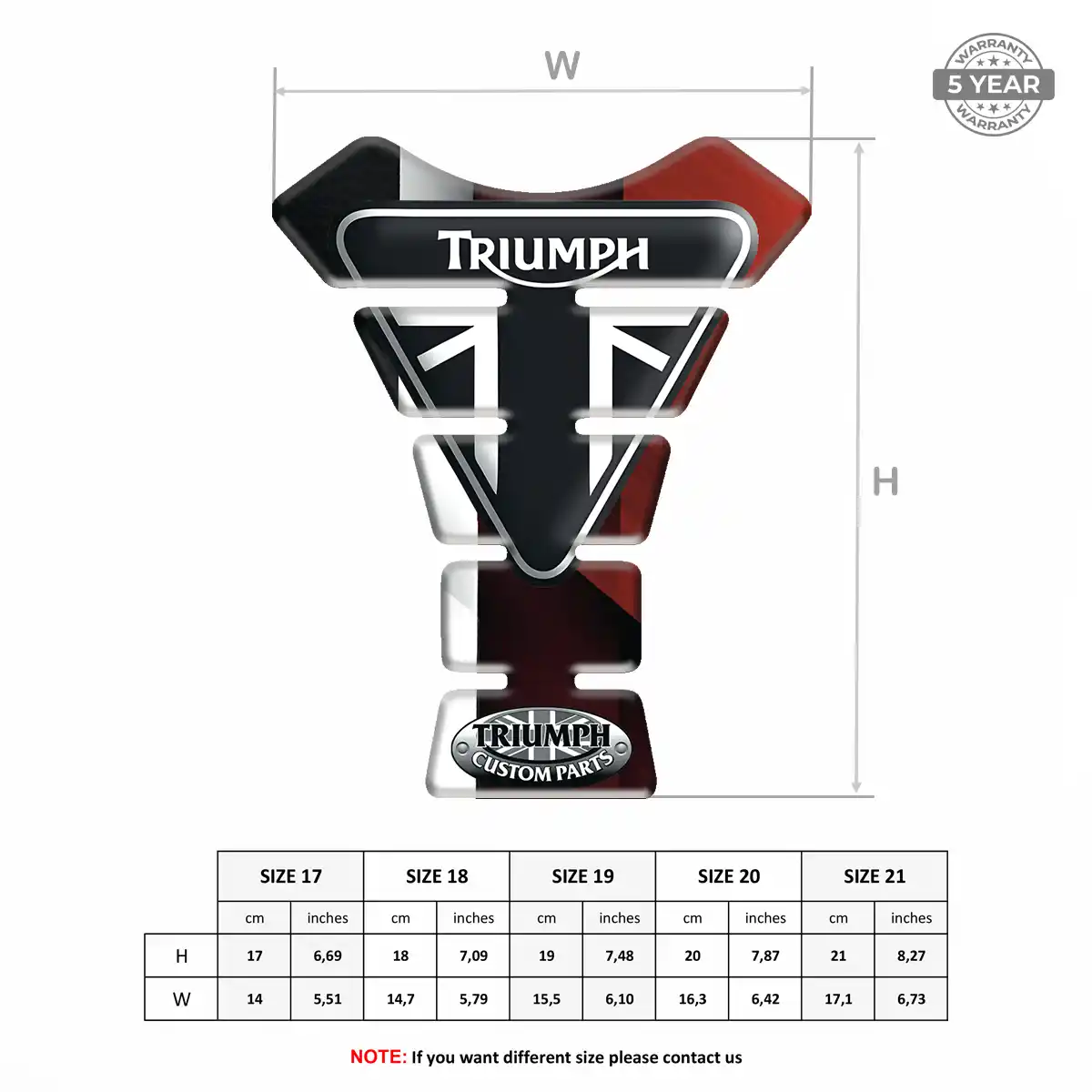 Triumph Motorcycle Tank Sticker Deluxe Edition