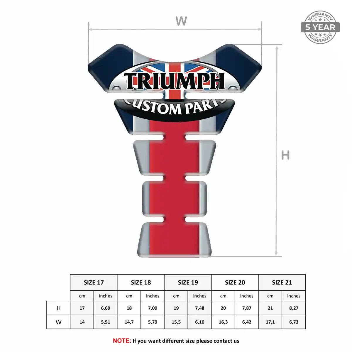Triumph Motorcycle Tank Sticker Signature Grade