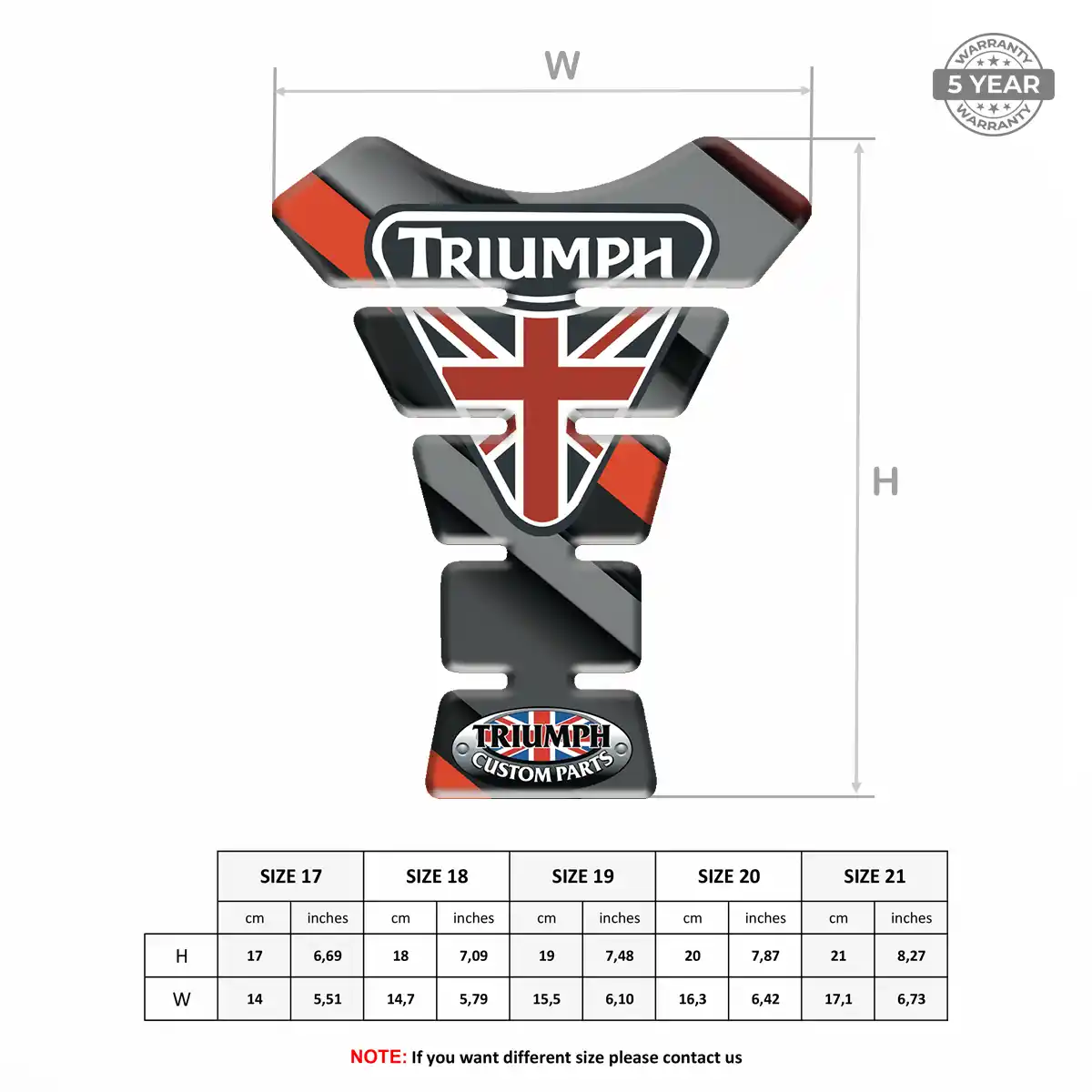 Triumph Resin Tank Pad Elite Finish