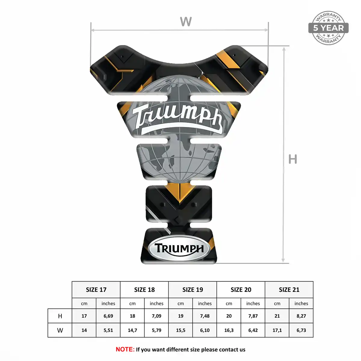 Triumph Resin Tank Pad Sleek Style